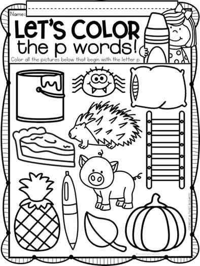 Letter P Worksheets Alphabet Lower and Upper Case | Tracing, Beginning Sounds