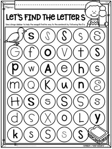 Letter S Worksheets Alphabet Lower and Upper Case | Tracing, Beginning Sounds