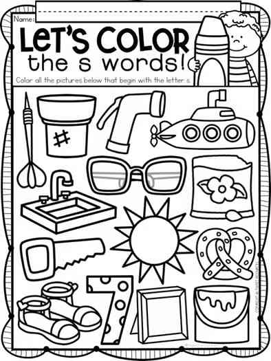 Letter S Worksheets Alphabet Lower and Upper Case | Tracing, Beginning Sounds