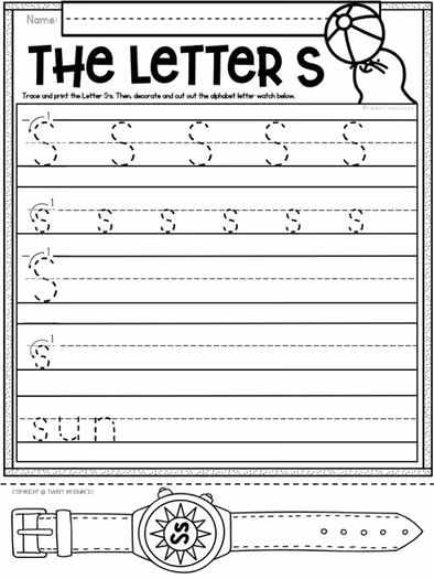 Letter S Worksheets Alphabet Lower and Upper Case | Tracing, Beginning Sounds