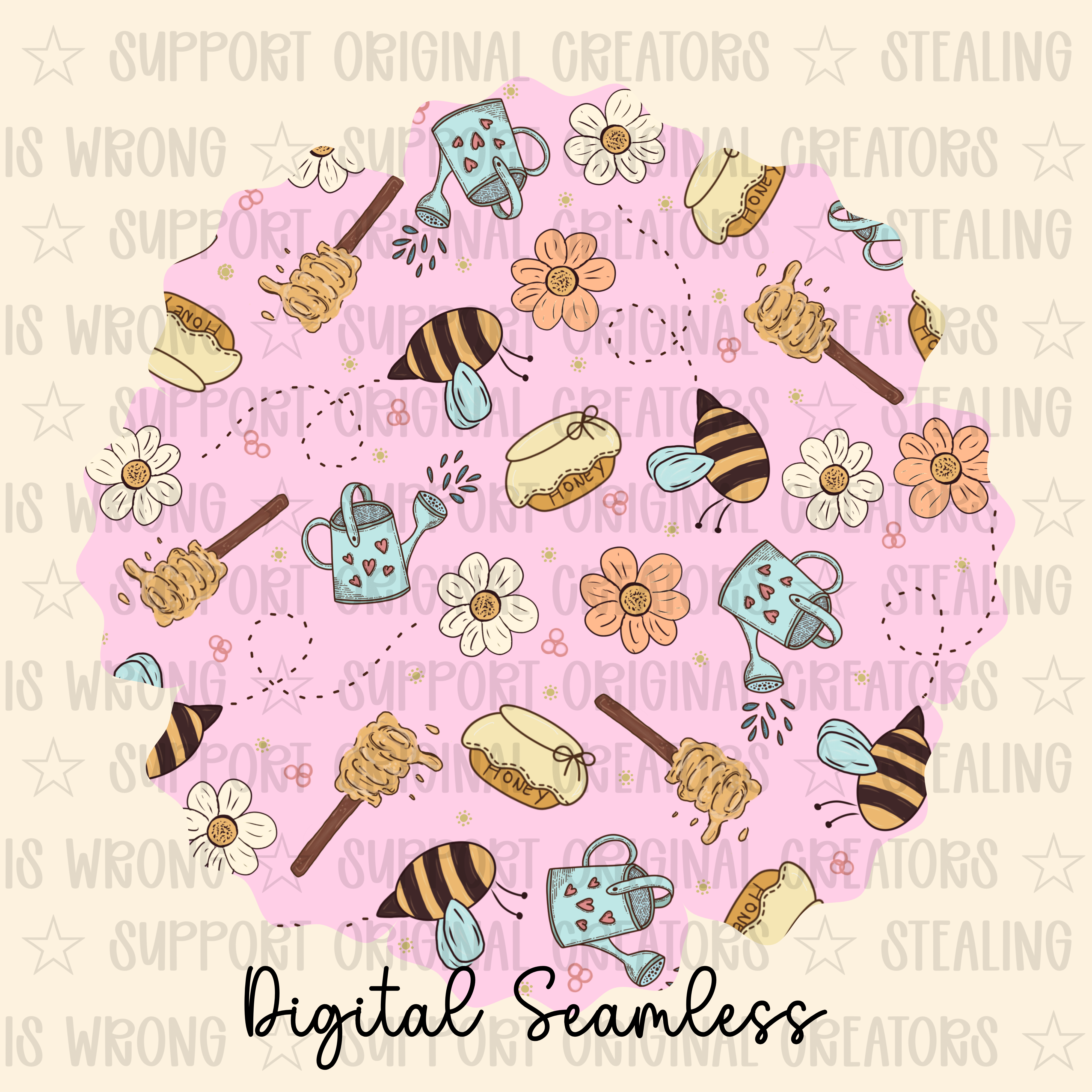Spring Bee Seamless (2 color variations) - Payhip