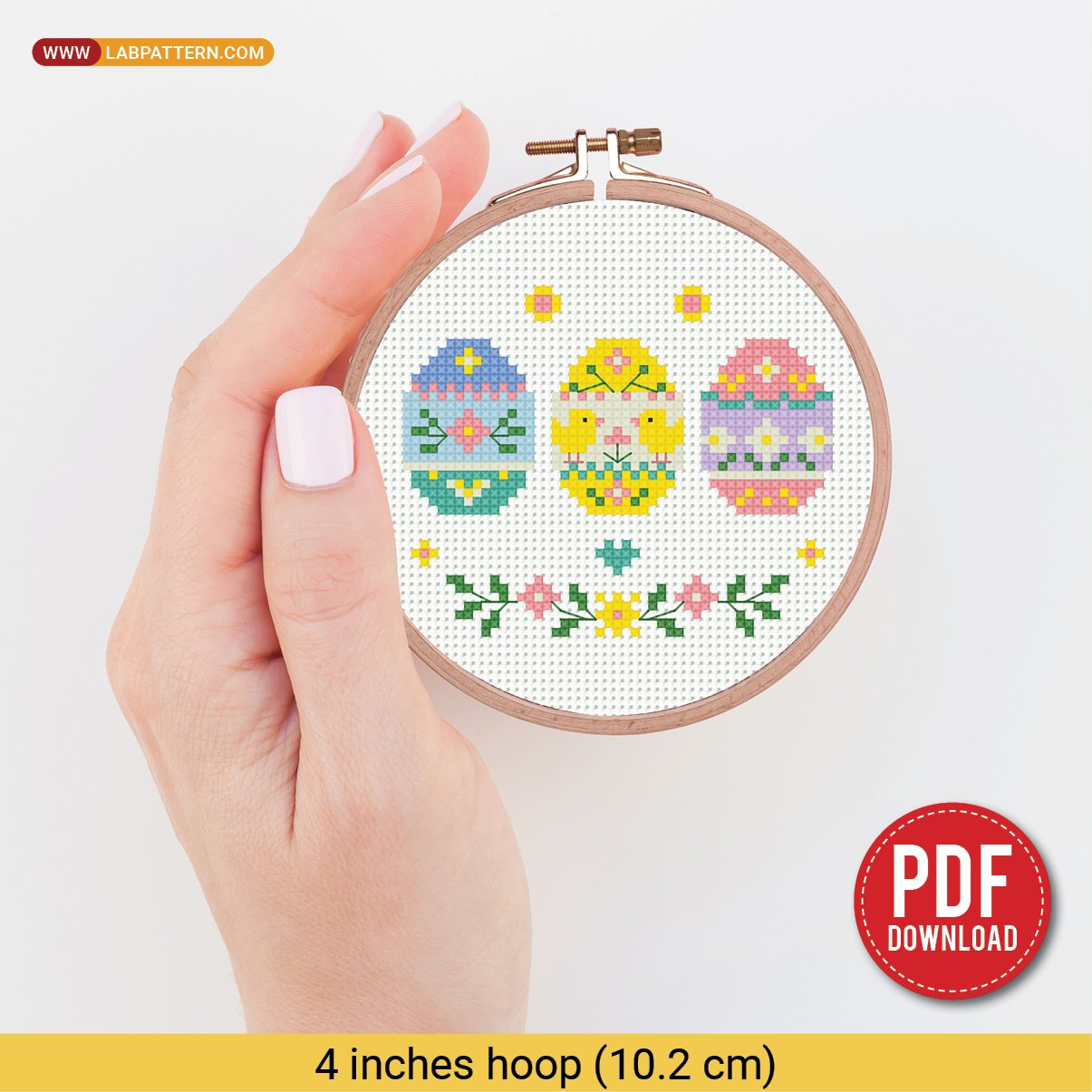 Cute Easter Eggs Cross Stitch Pattern PDF