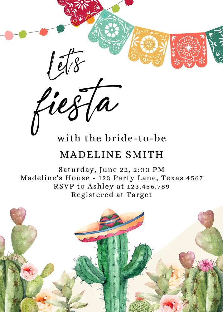 Fiesta Bridal Shower Invitation | Mexican Couples Shower Canva Template