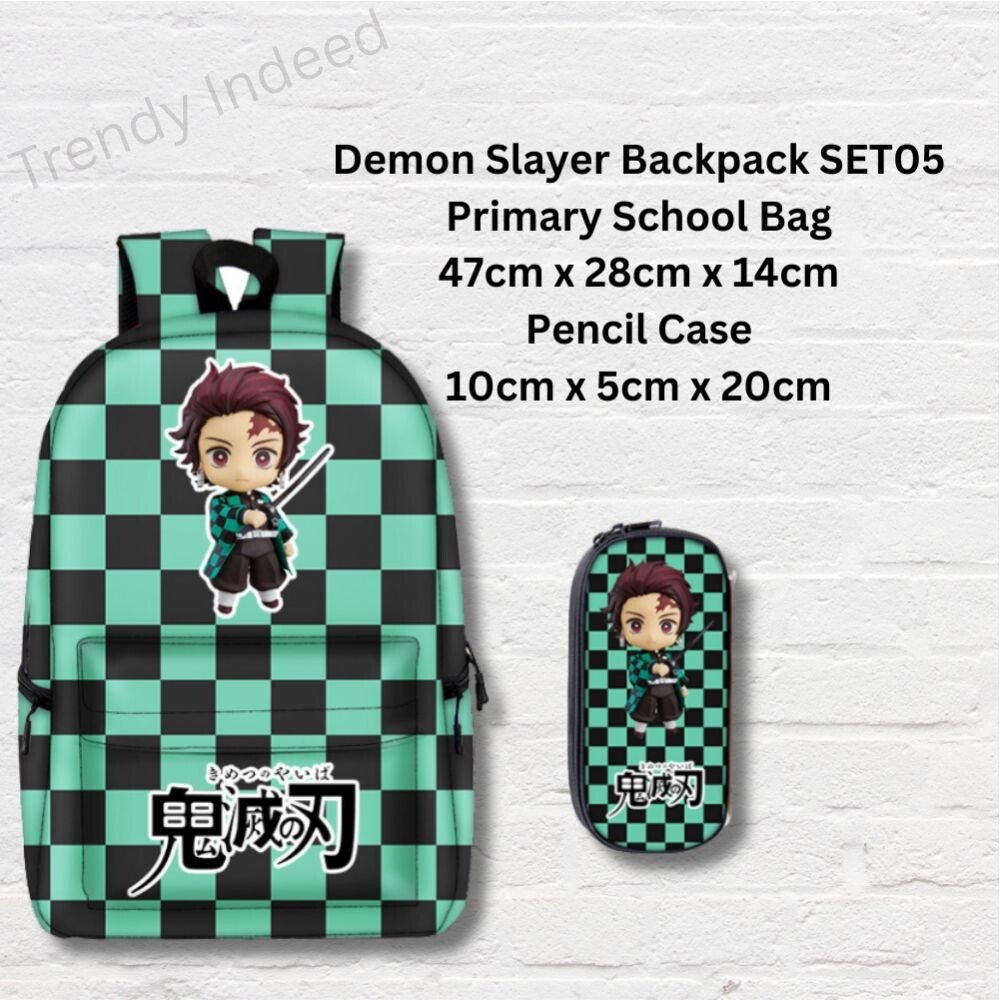Cartoon inspired school bag and pencil pouch set for children