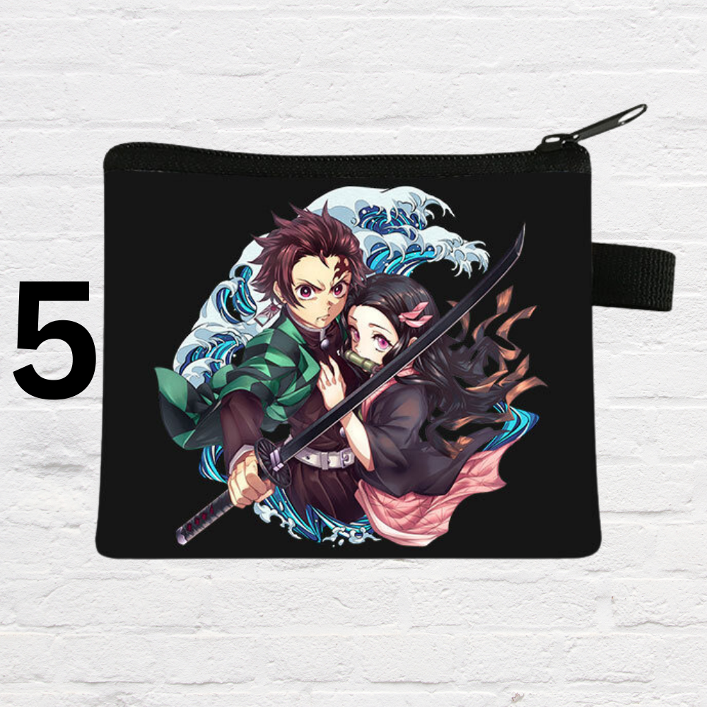 Anime style coin pouch and wallet matching accessory set