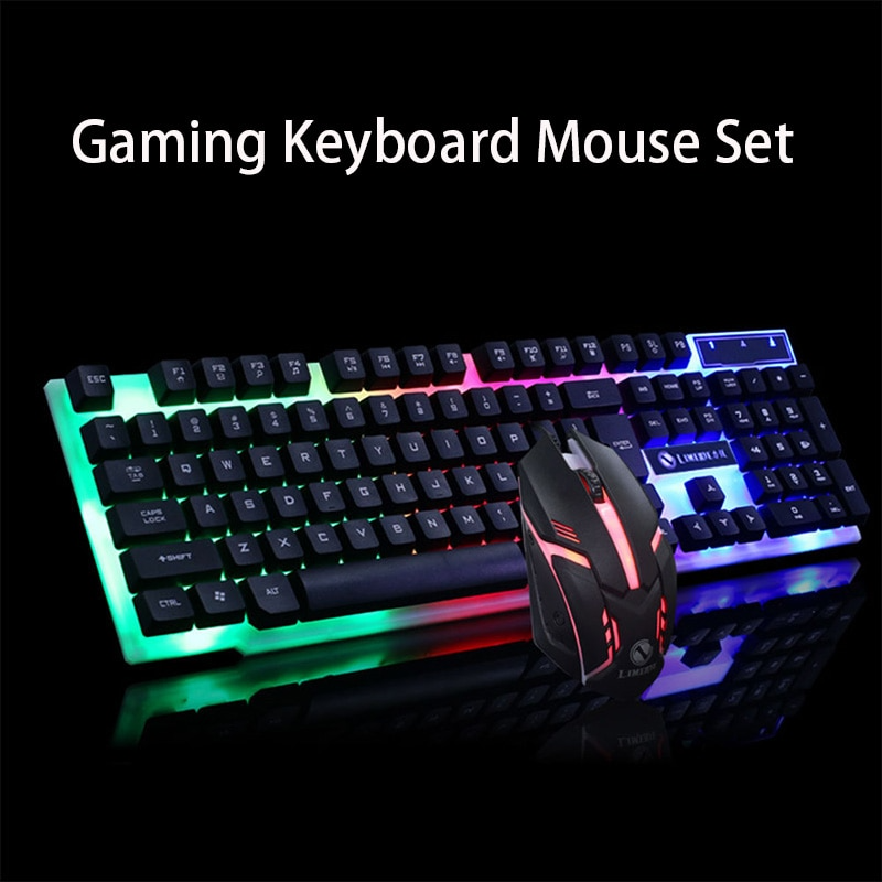 Gaming keyboard and mouse RGB backlit esports style set
