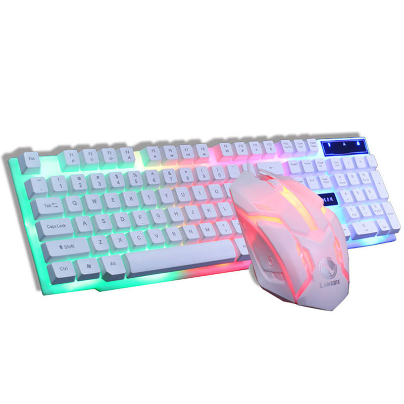 RGB LED gaming keyboard mouse combo mechanical style