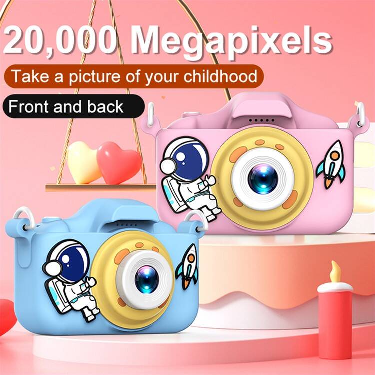 Dual lens kids camera toy HD video recording camera