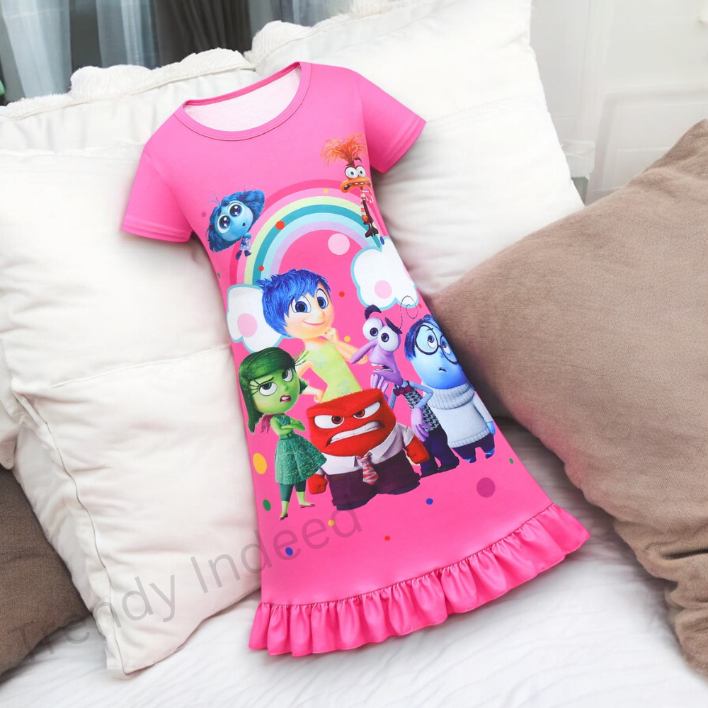 Girls rose pink ruffle A-line dress cute casual outfit