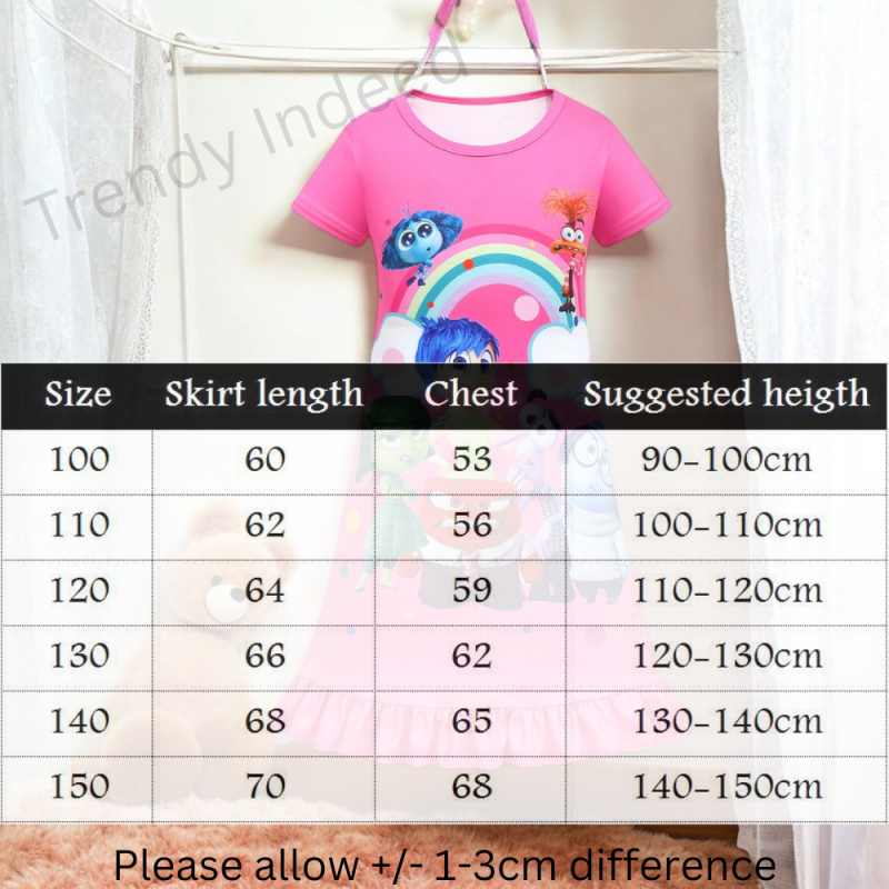 Girls pink cartoon inspired ruffle A-line summer dress