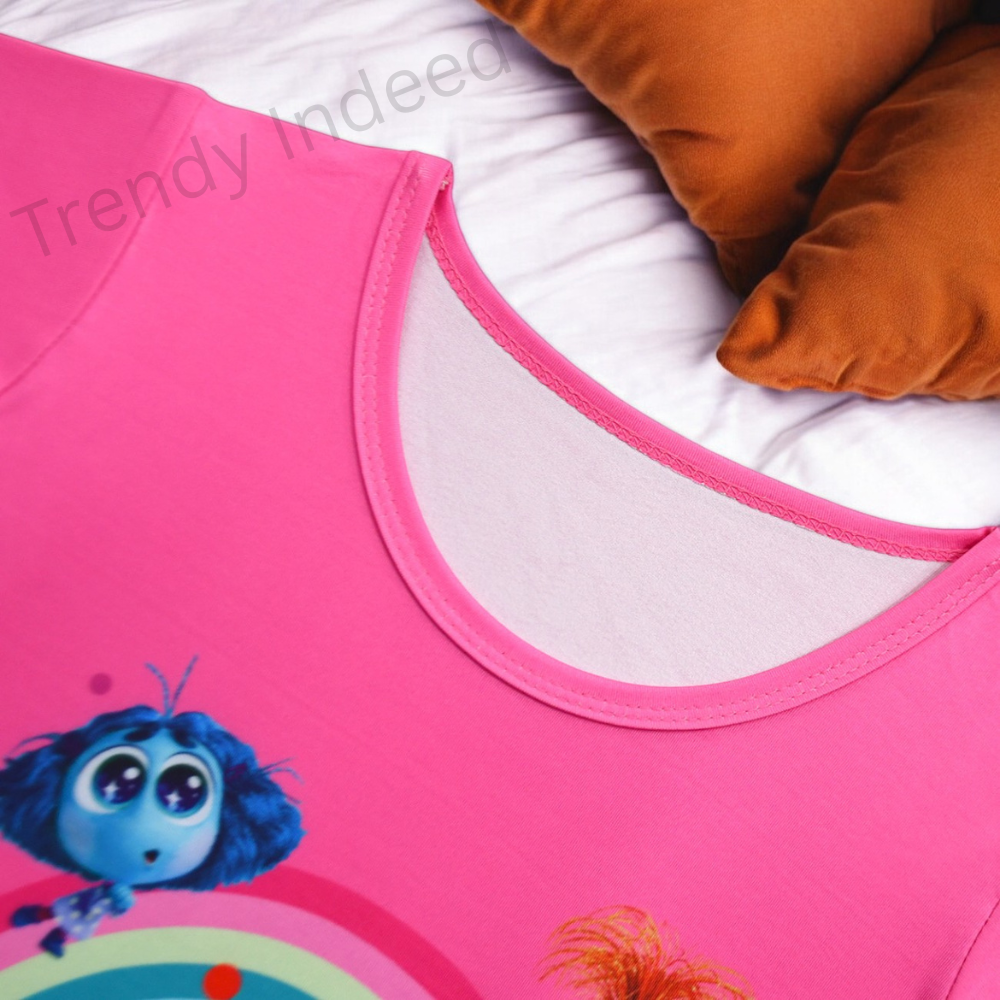 Children rose pink ruffle dress stylish casual wear