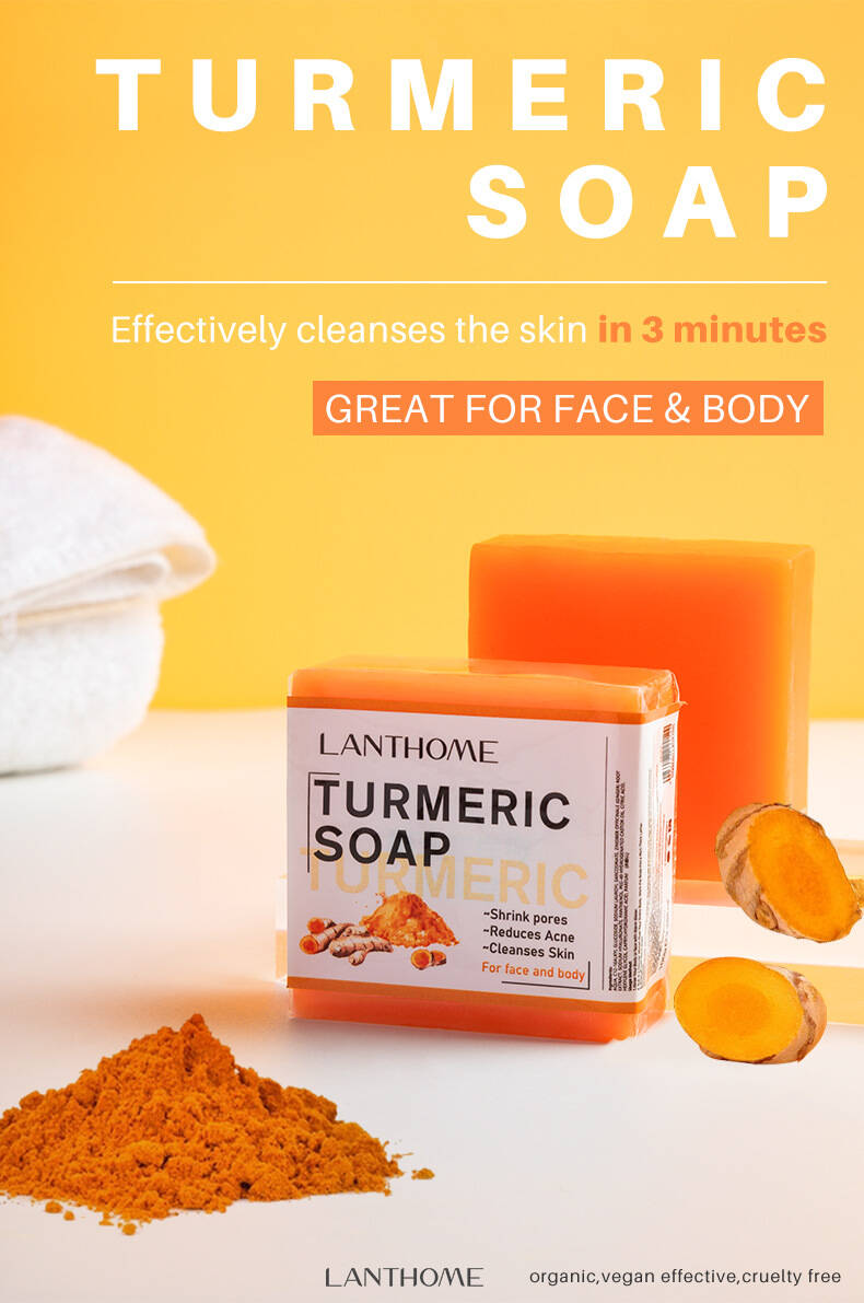 Lanthome turmeric soap moisturizing beauty cleansing bar