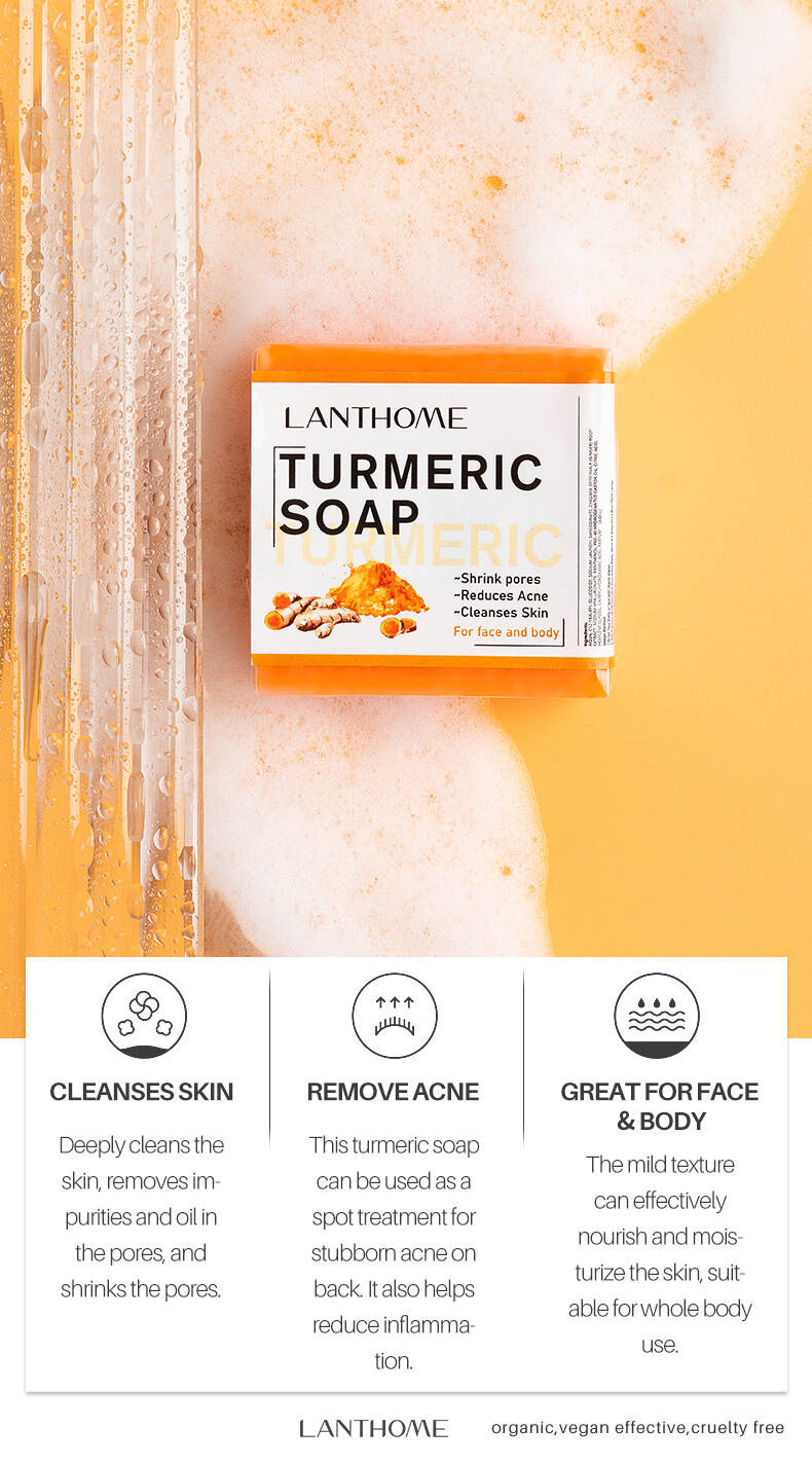 Lanthome turmeric soap gentle facial cleansing soap