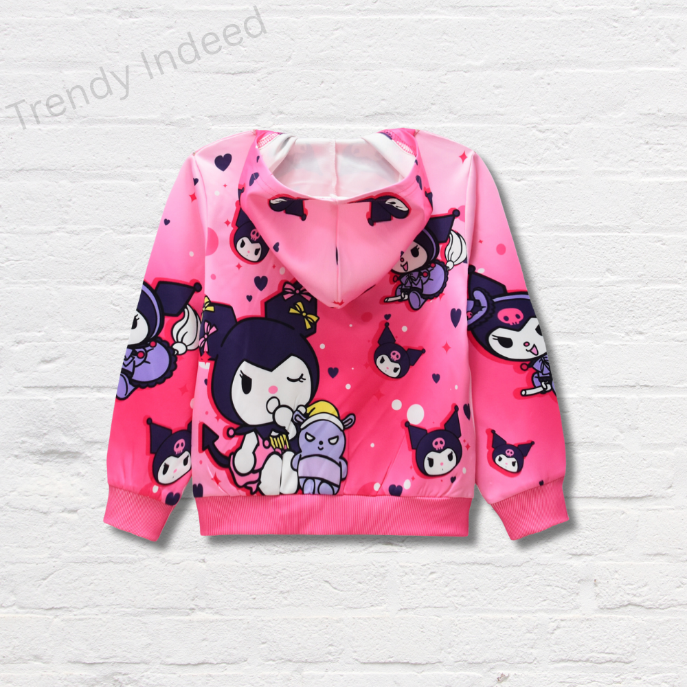 Girls character inspired hoodie jacket comfortable zip coat