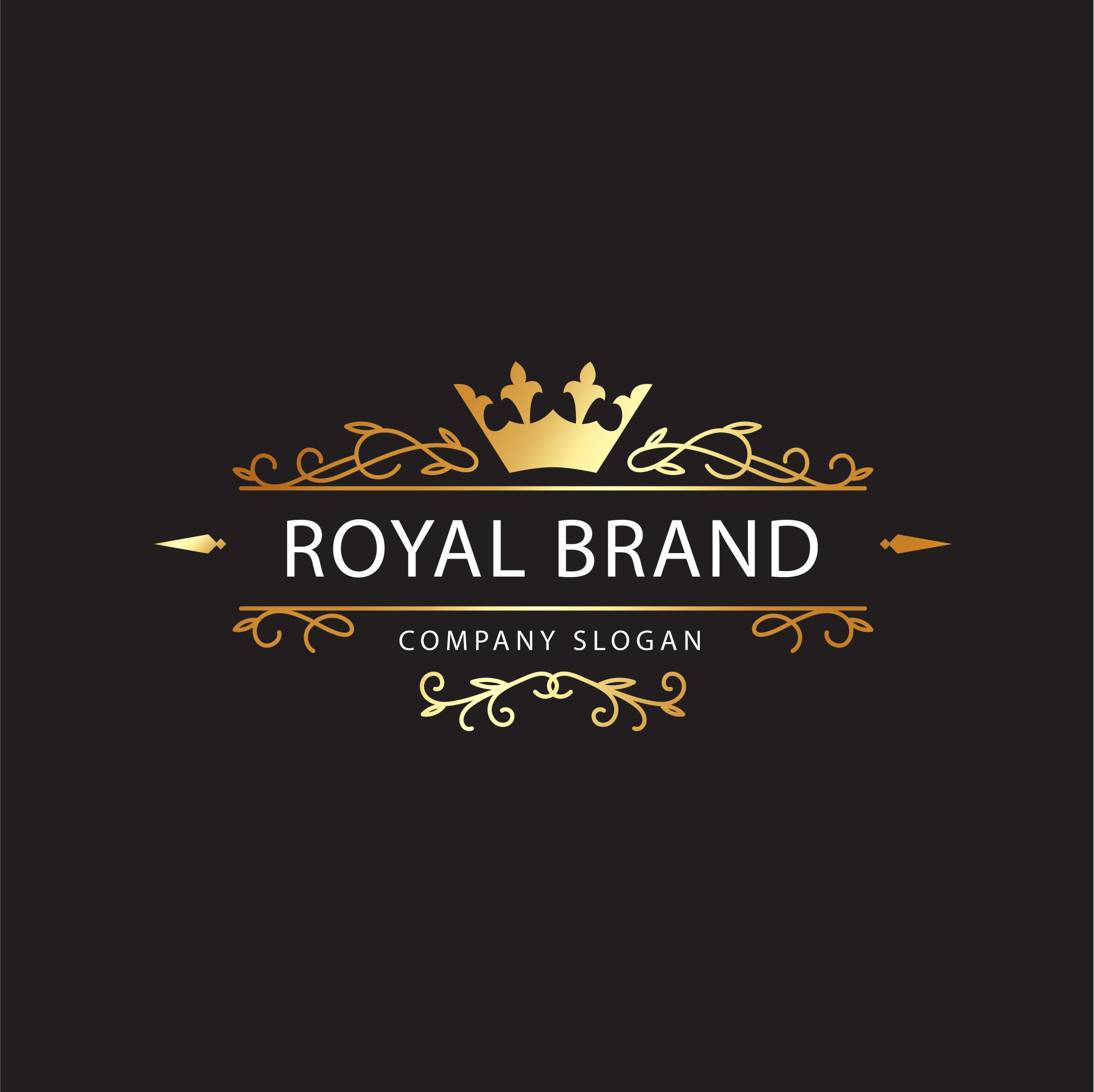 Elegant Golden Crown Luxury Logo - Royal Brand Identity - Payhip