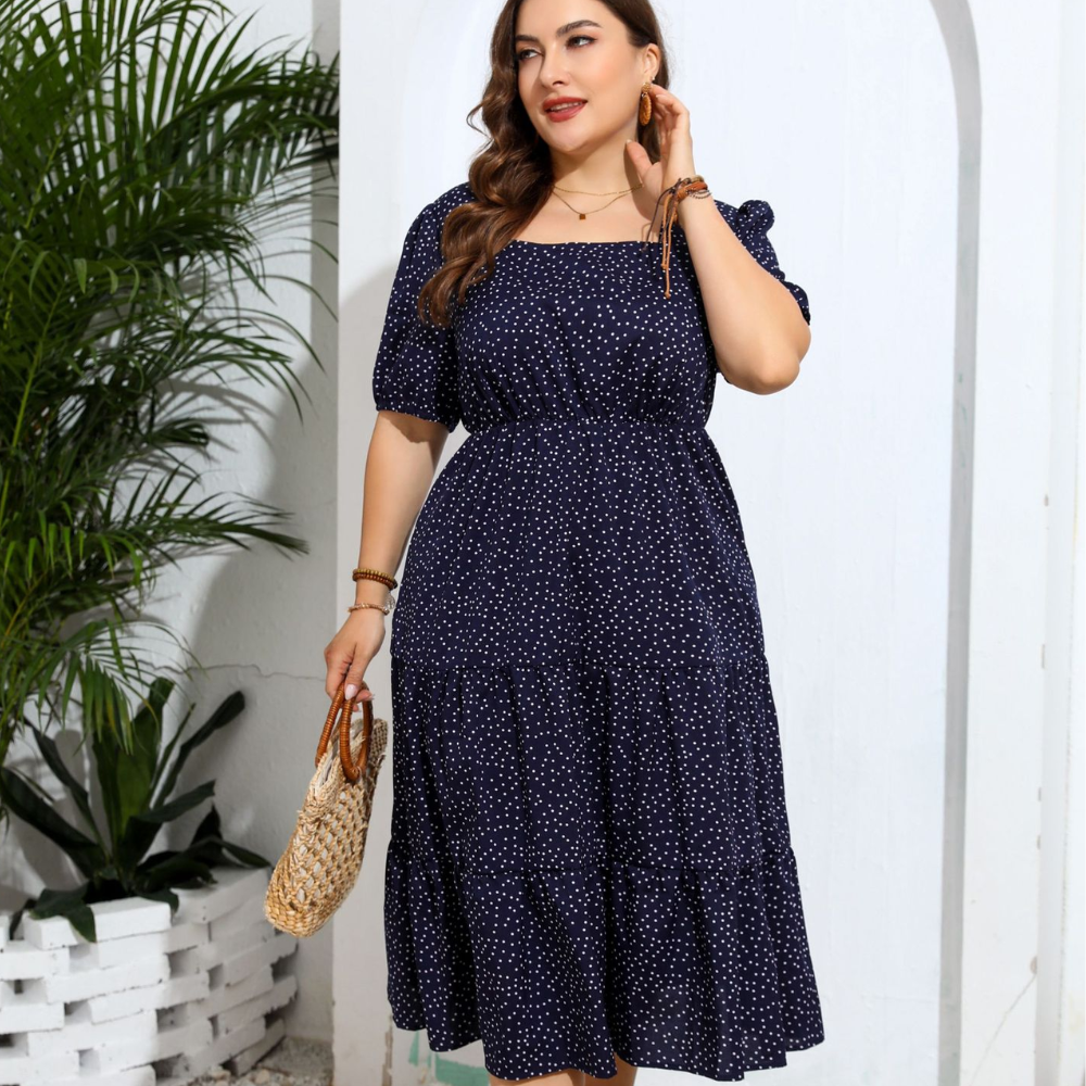 Women plus size A-line summer dress loose casual outfit