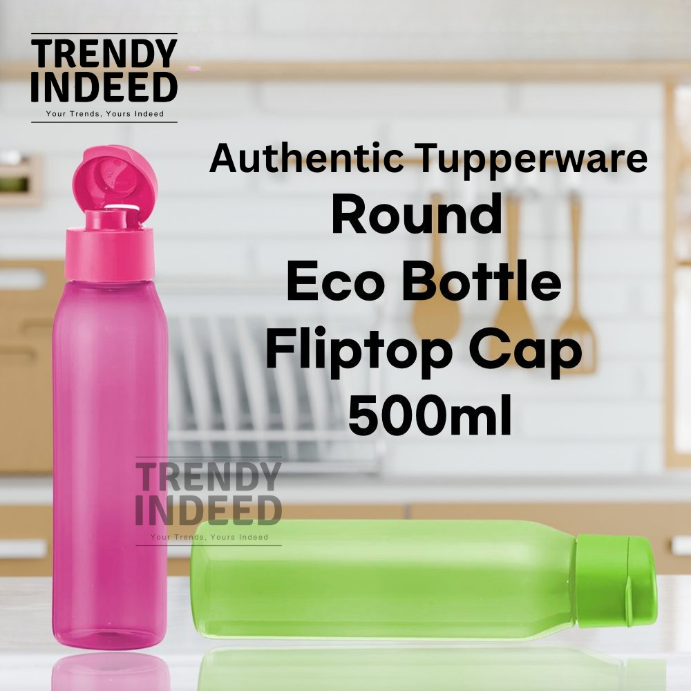 Tupperware round eco bottle 500ml flip top cap water bottle