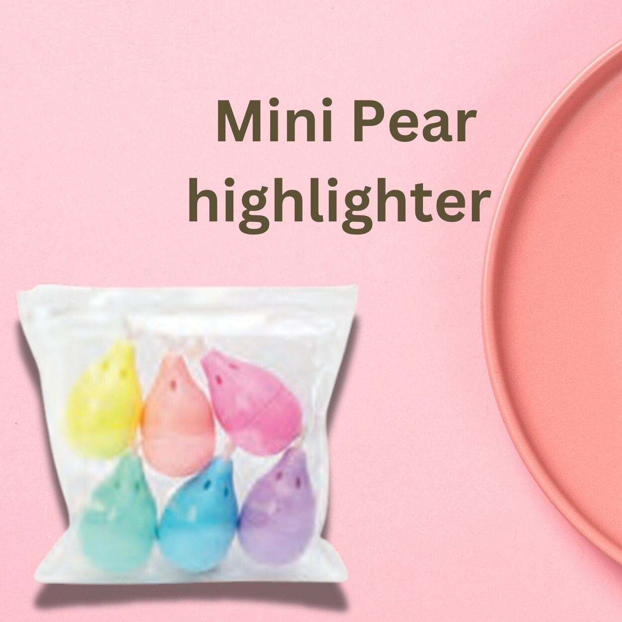 Fluorescent highlighter pen set pear design colorful markers