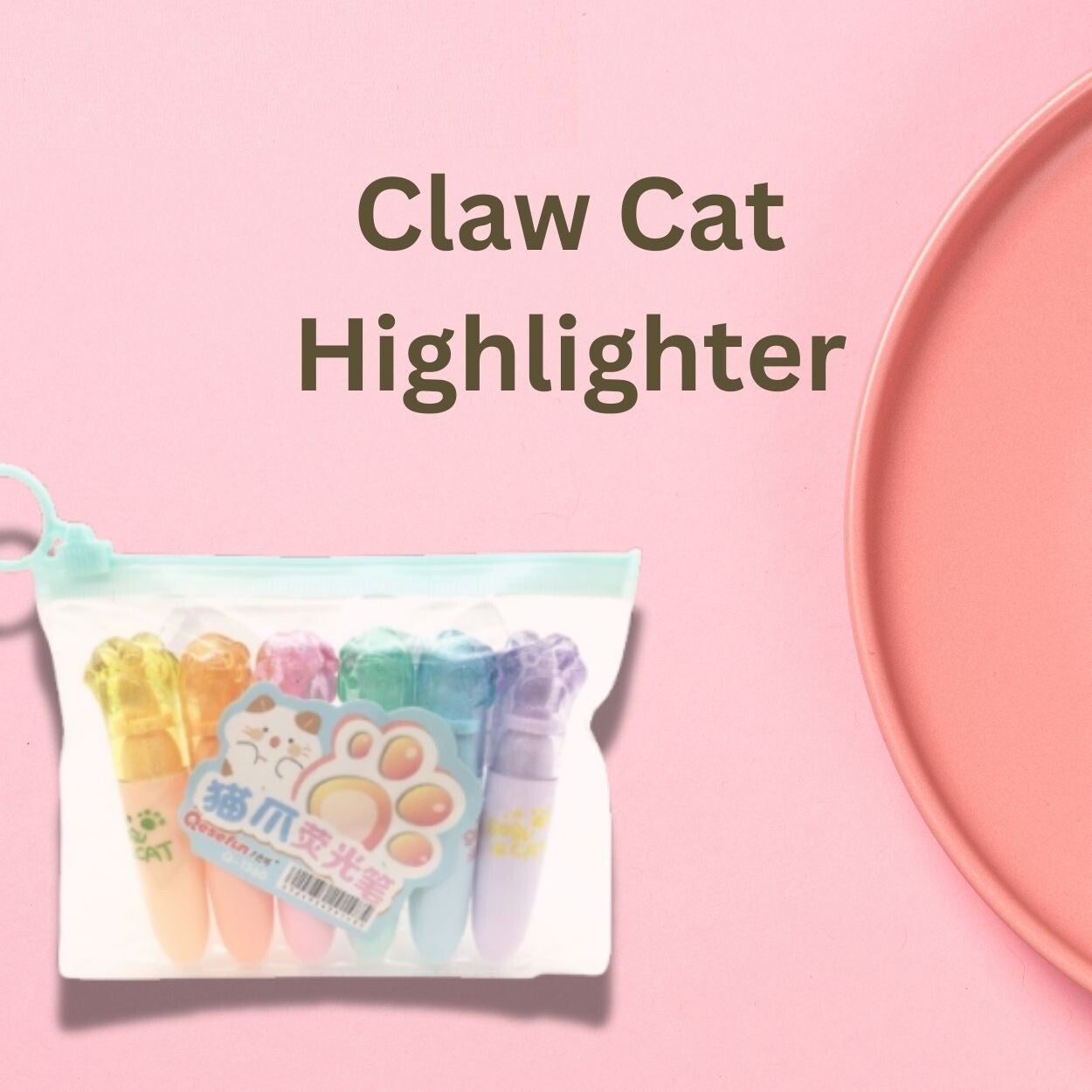 Cute highlighter pen set 6 colors study stationery