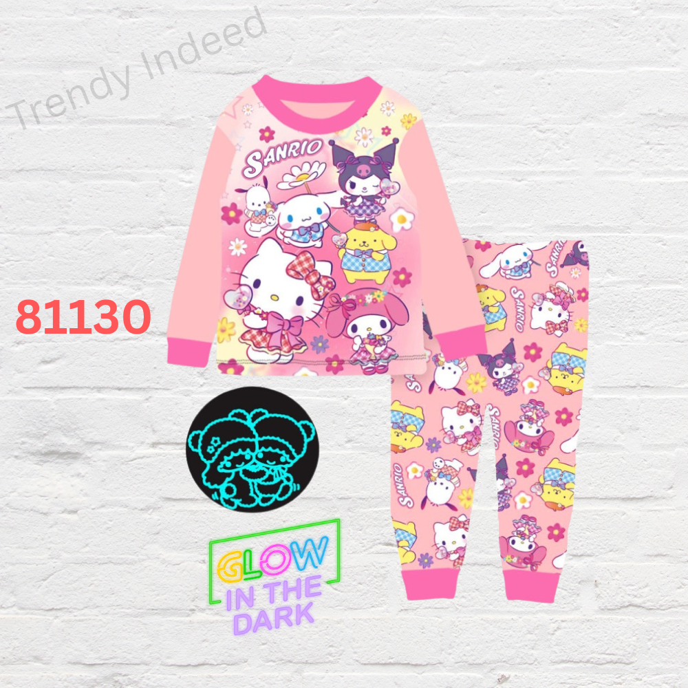 Kids cartoon inspired pajamas set colorful sleepwear for children