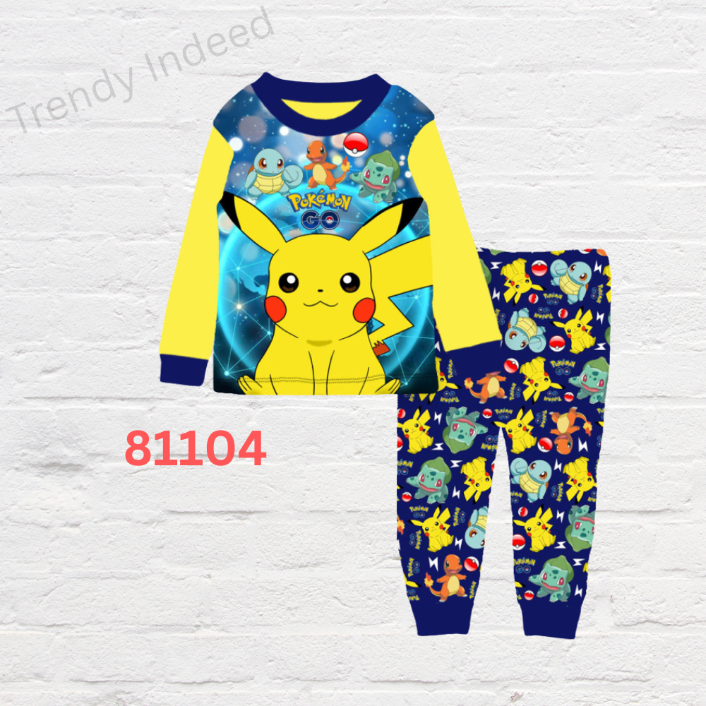 Kids fun graphic pajamas casual sleepwear outfit