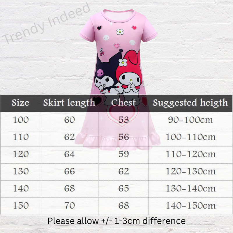 Girls adorable cartoon style dress casual kids outfit