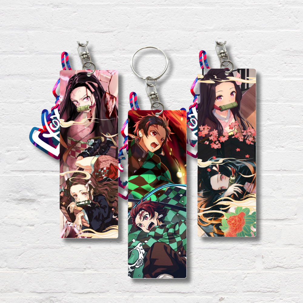 Cartoon style PVC keychain double sided anime accessory