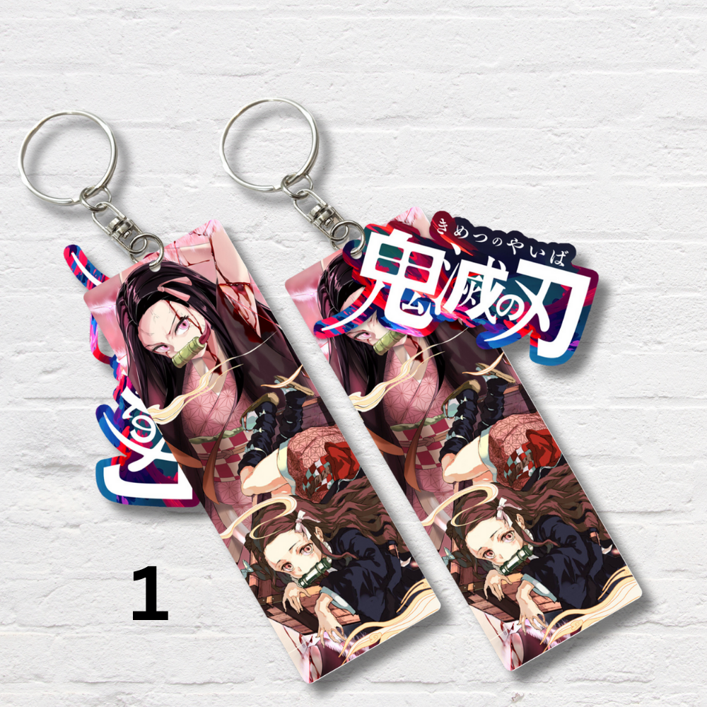 Anime themed keychain double sided PVC collectible charm