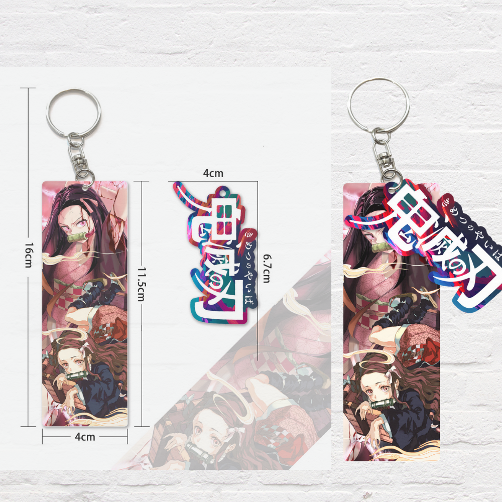 Anime inspired keychain double sided PVC key accessory