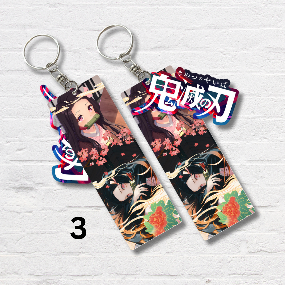Anime style double sided keychain collectible key charm