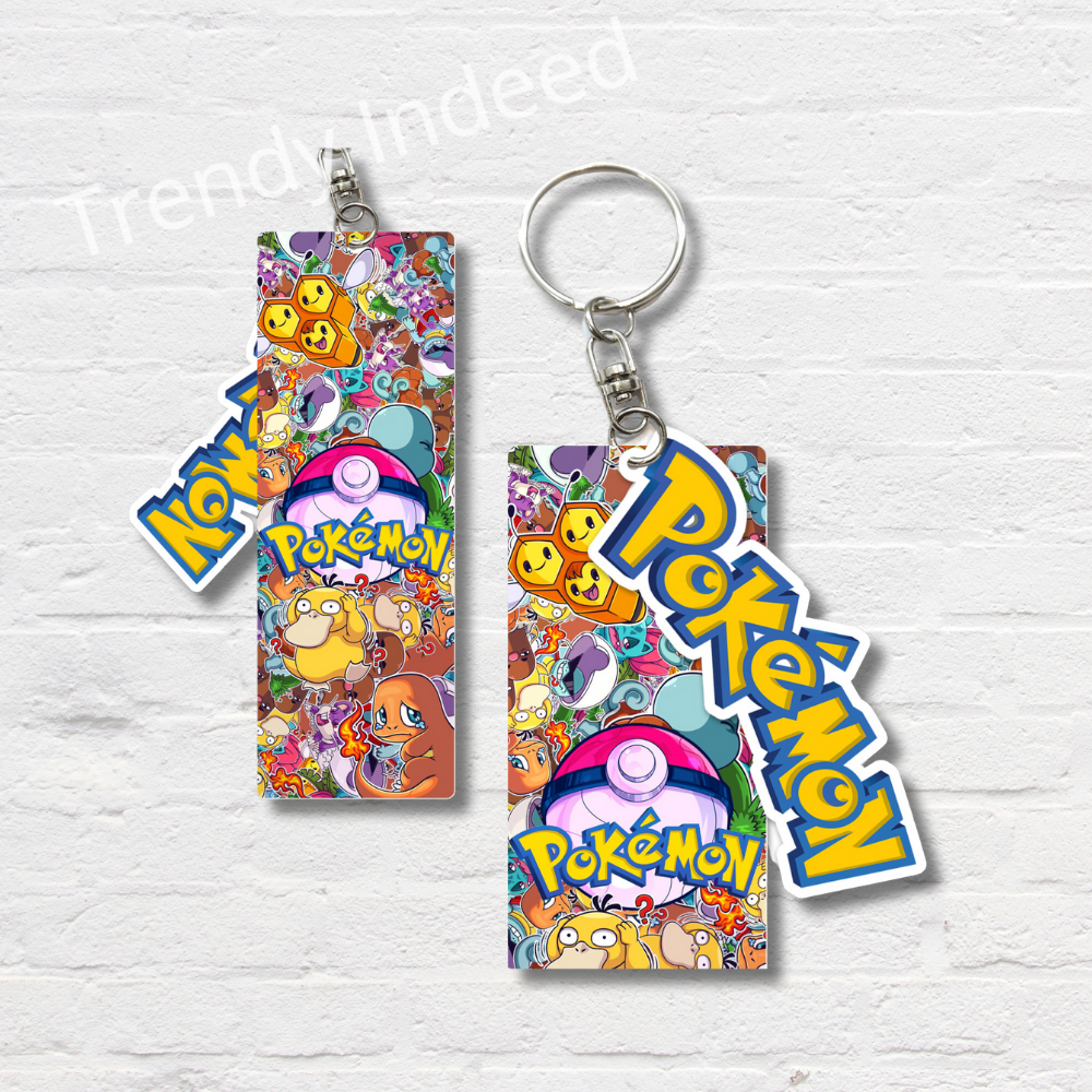 Cartoon inspired keychain double sided PVC charm
