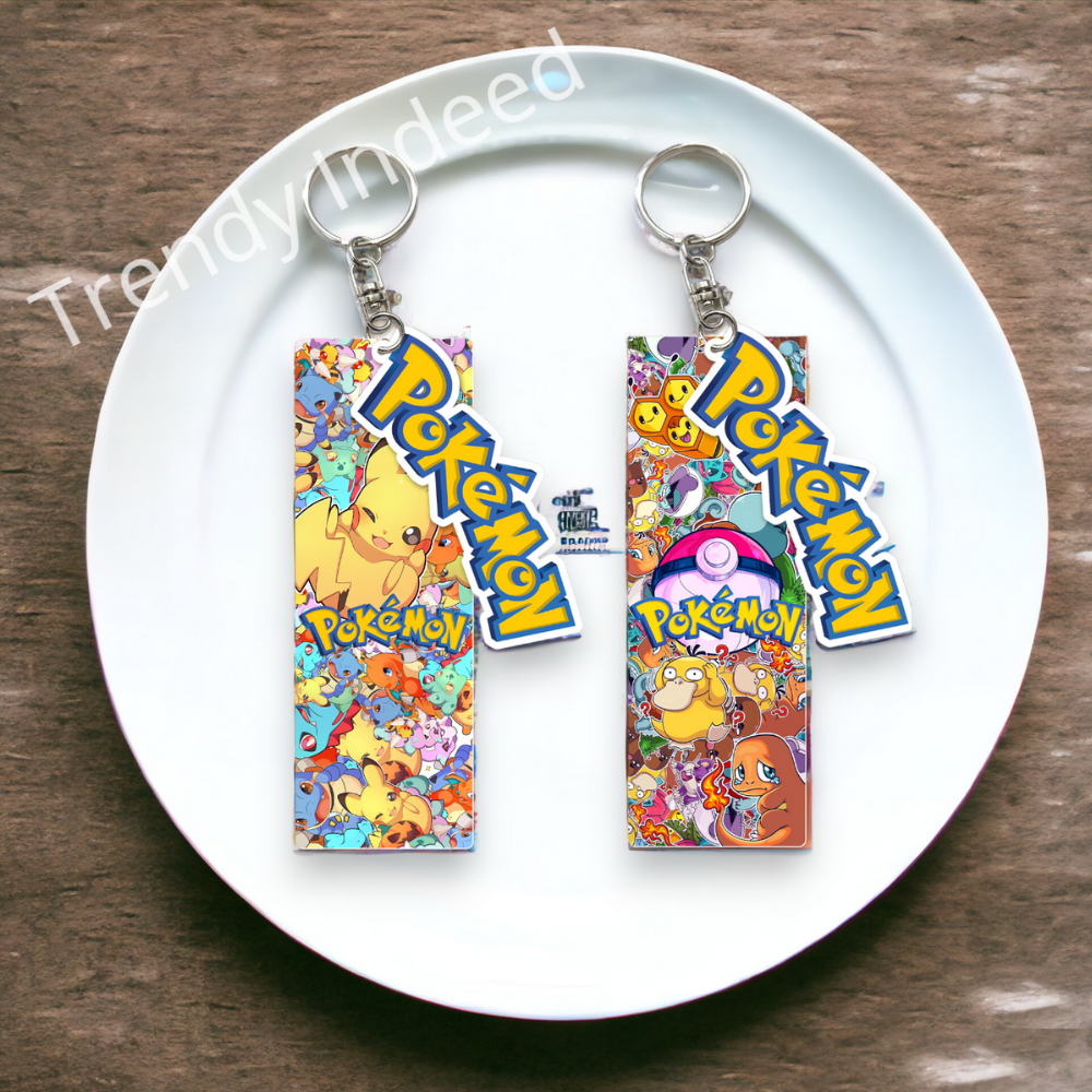 Cute anime inspired double sided PVC keychain accessory