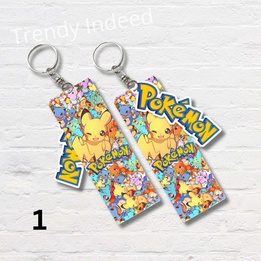 Cartoon style PVC keychain double sided anime charm