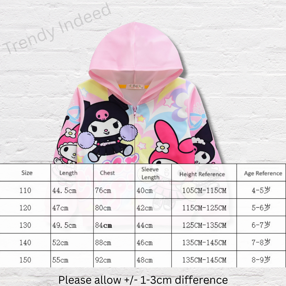 Girls cute cartoon hoodie jacket comfortable outerwear