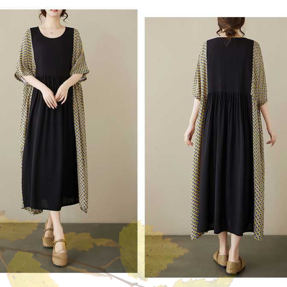 Plus size summer dress retro literary style swing dress