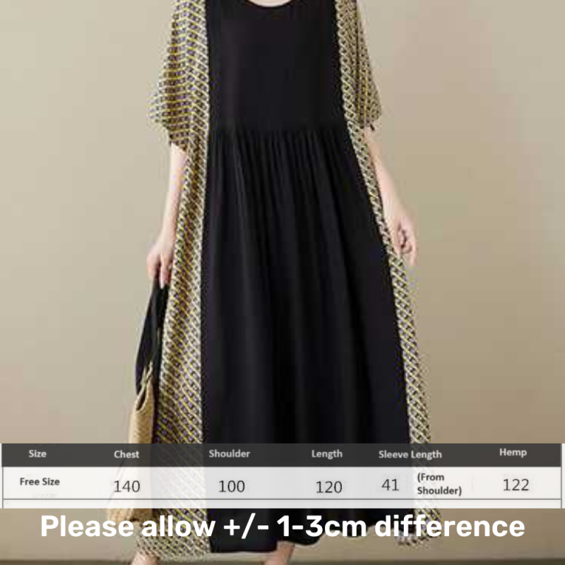 Women plus size round neck swing dress casual summer outfit