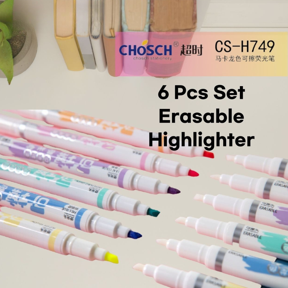 Double ended erasable highlighter pen colorful study markers