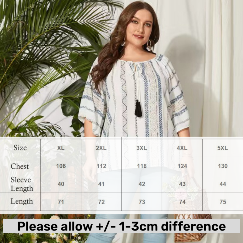 Curvy women cotton linen top breathable loose blouse