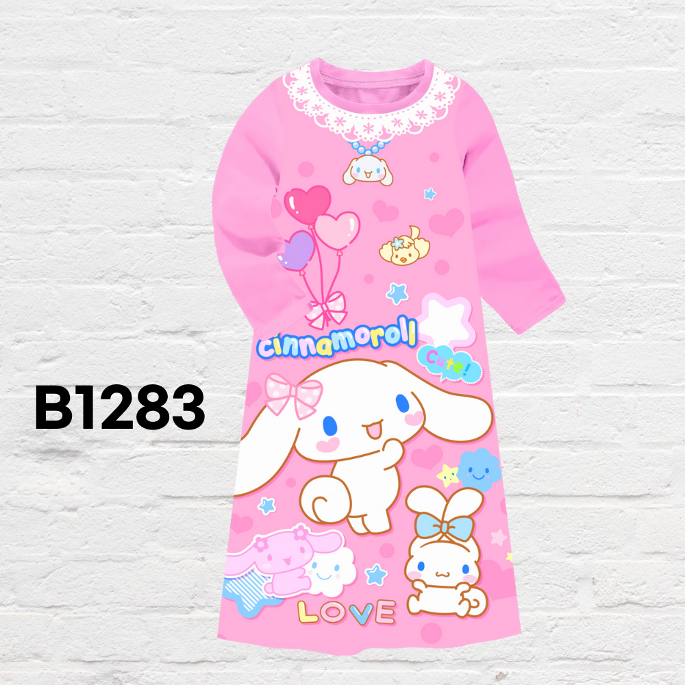 Cartoon inspired kids long sleepwear cozy pajama outfit