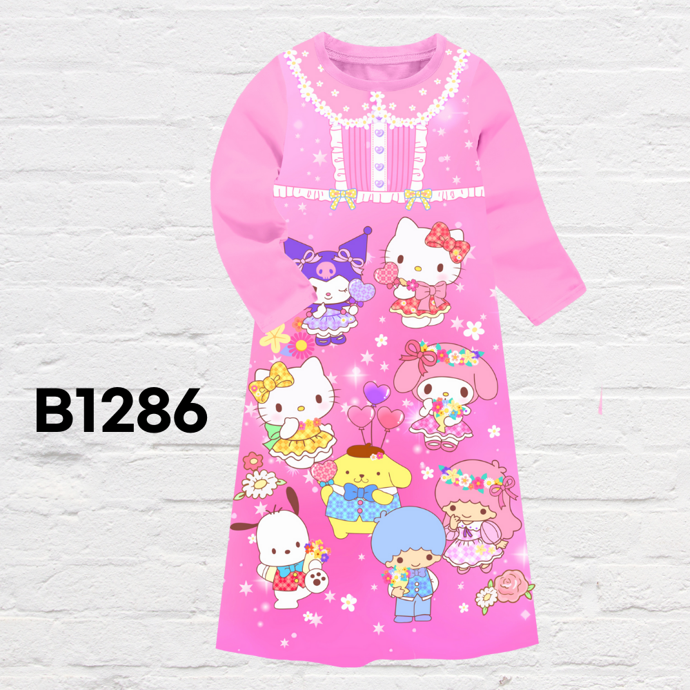 Boys girls cartoon style long pajamas comfortable sleepwear