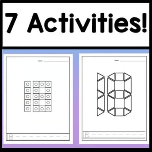 Number 18 Mini Bundle {Number 18 Worksheet and Number 18 Activities}
