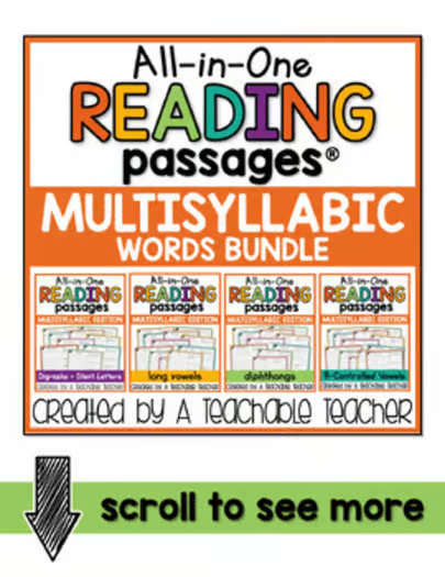 Multisyllabic Words Phonics Reading Passages Resource 2nd Grade Activities