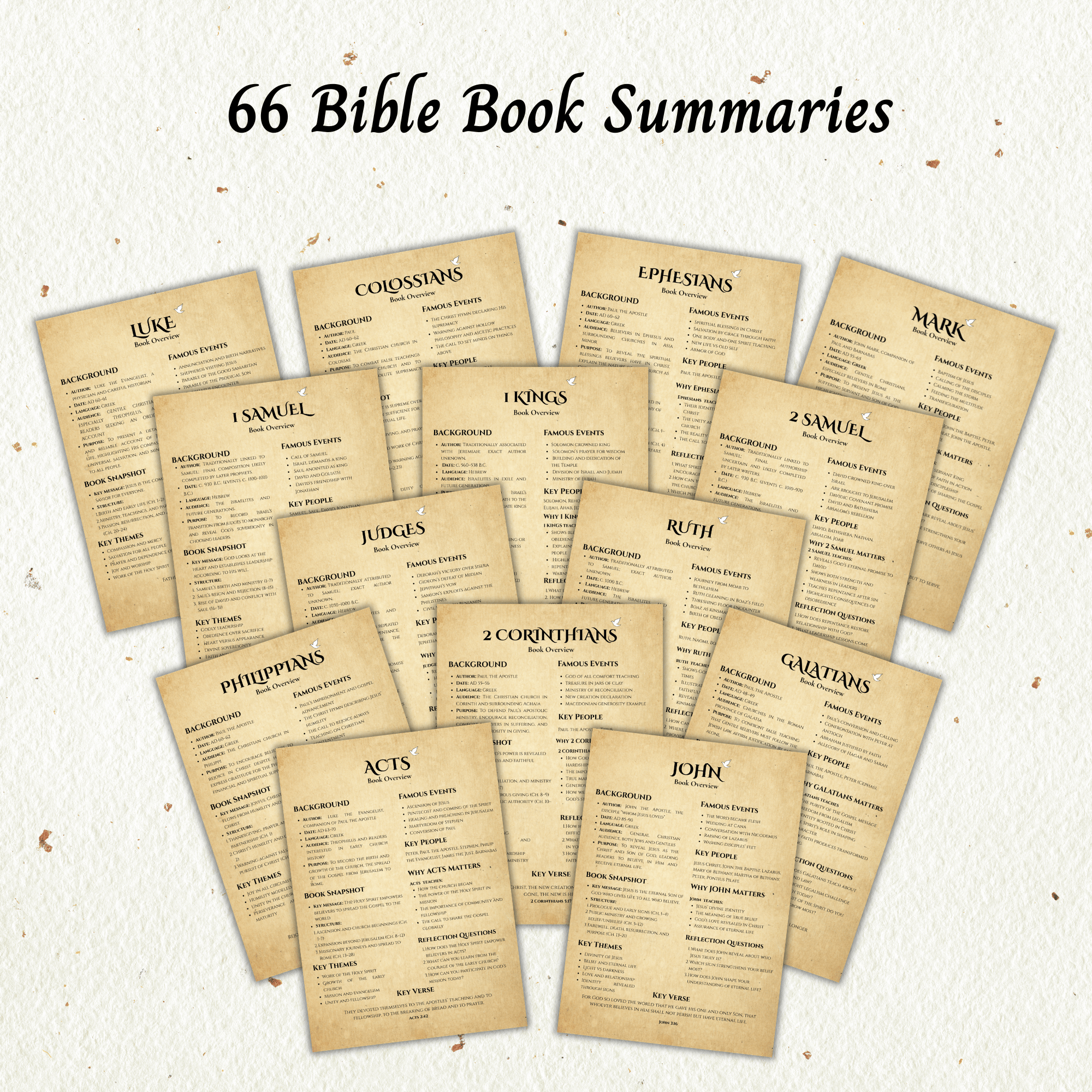 66 Bible Books Summary | Bible Study Guide for Beginner | PDF Instant ...