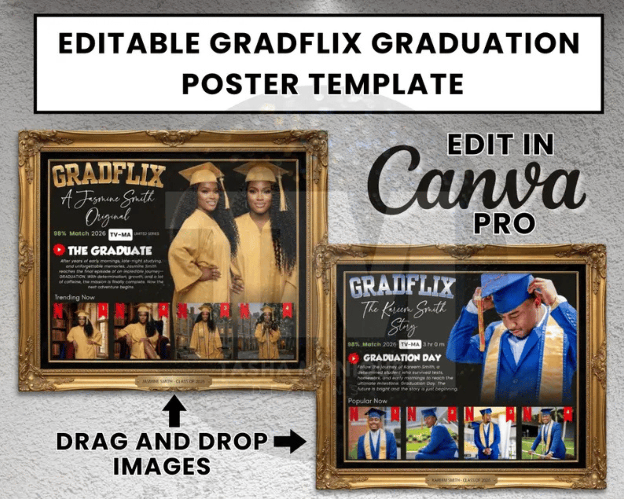 Gradflix Graduation Poster Templates - Payhip