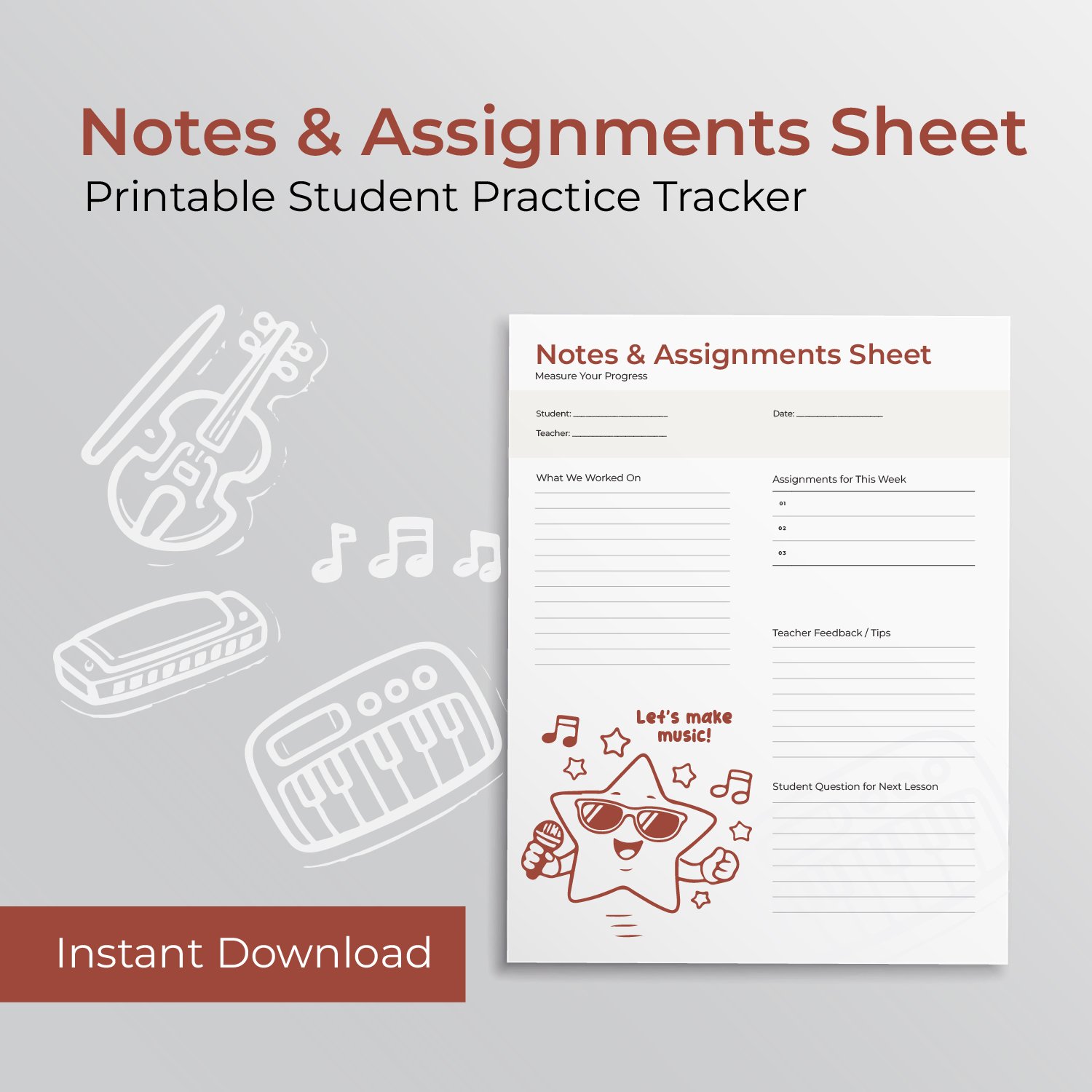 Notes & Assignments Sheet - Payhip