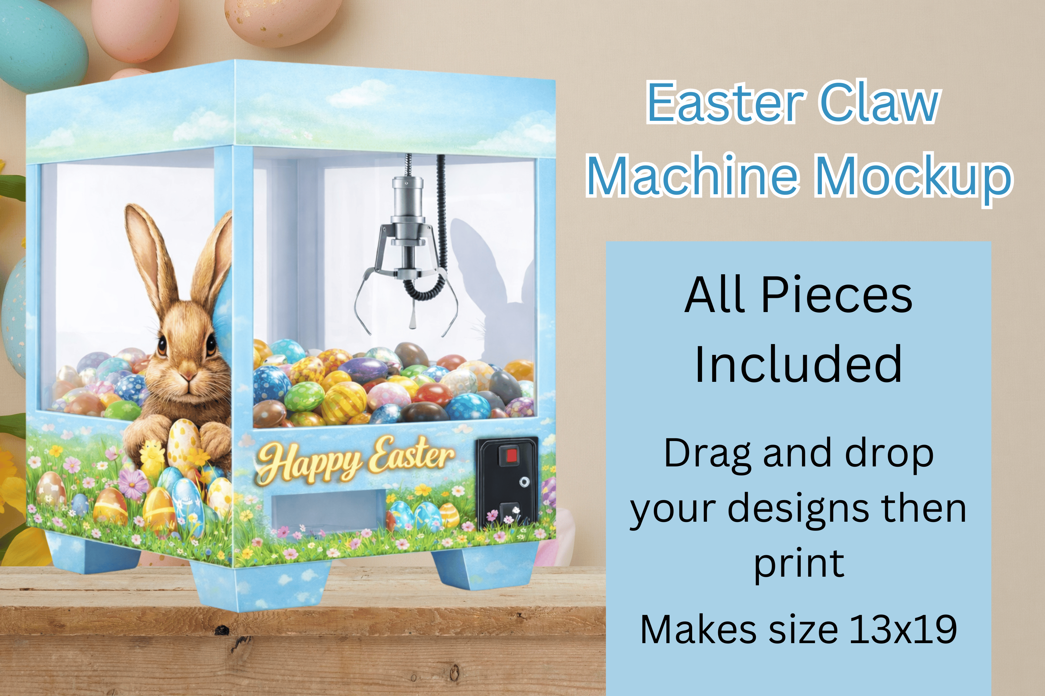 Easter Claw Machine Mockup Template | Easter Candy Box Printable ...