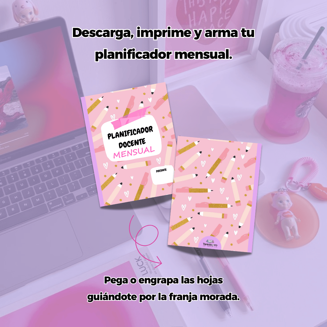 Planner o planificador docente mensual en pdf imprimible.