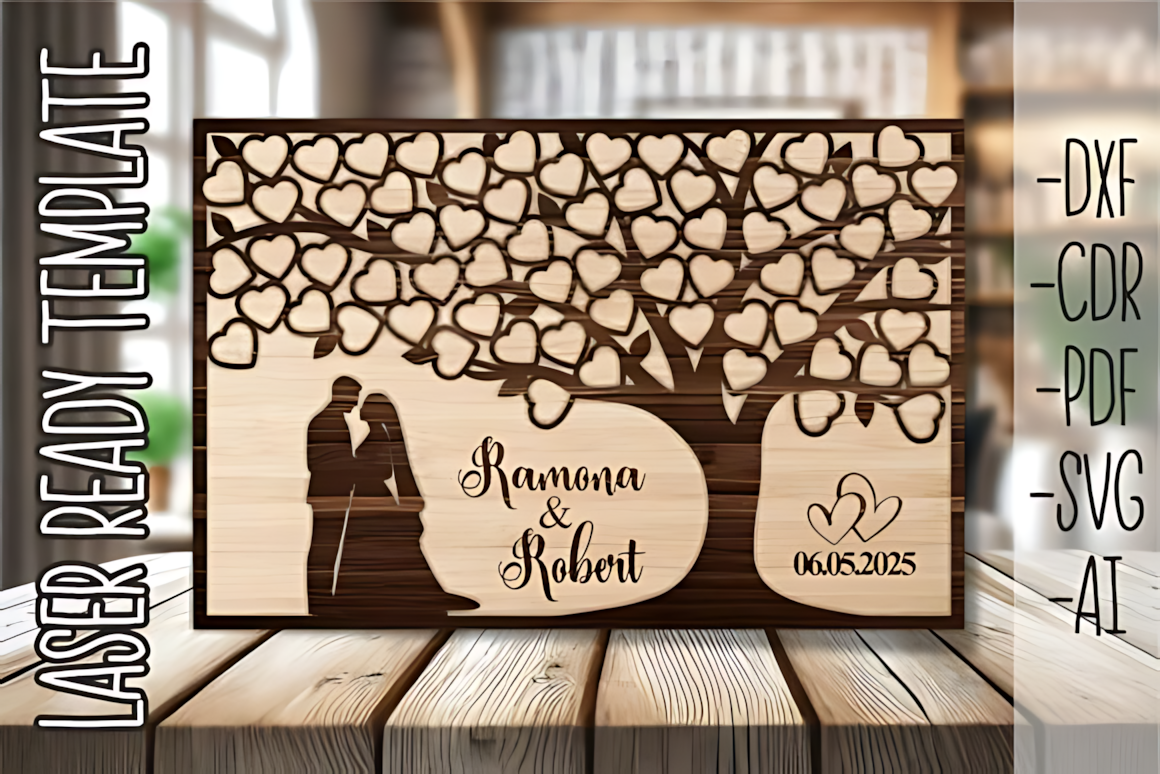 Wedding Guestbook Tree of Heart SVG