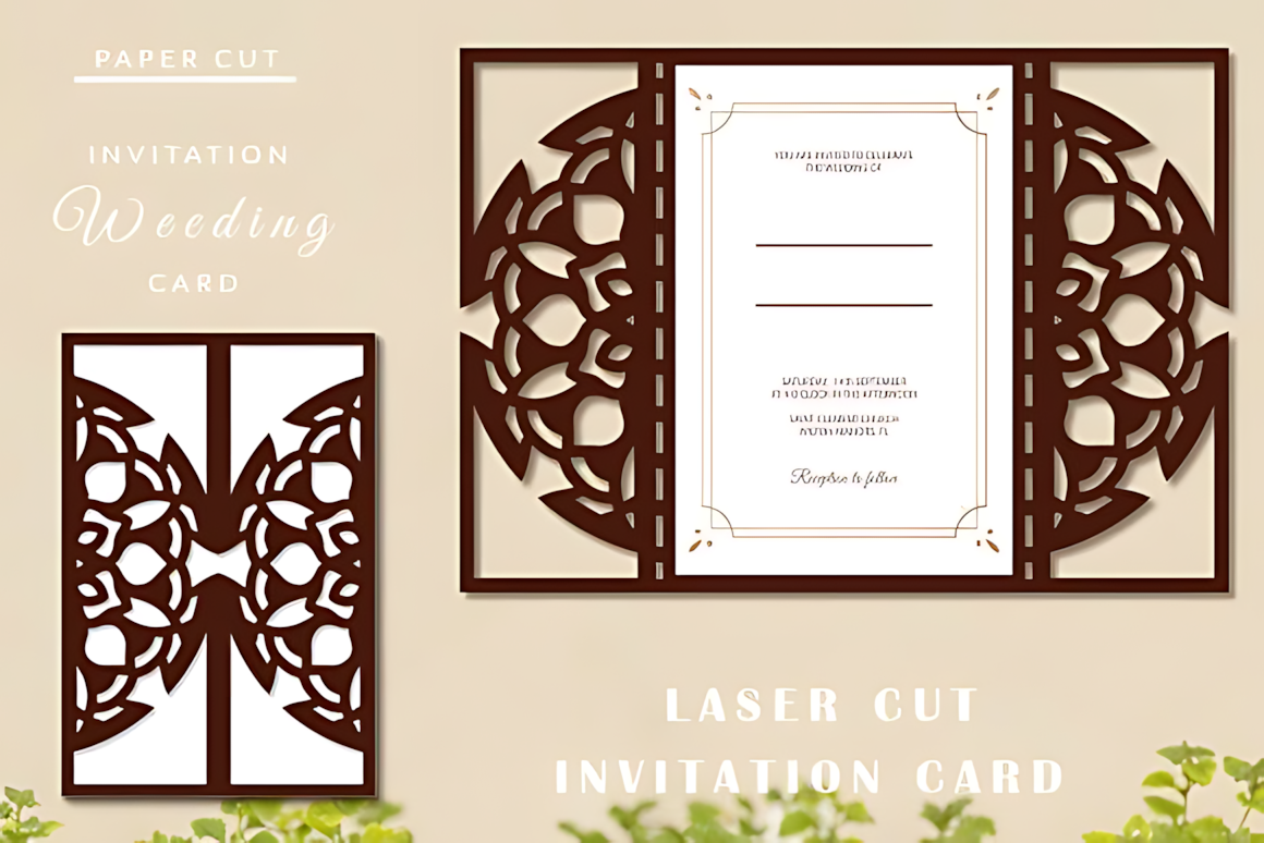 Paper Cut Invitation Card SVG Design