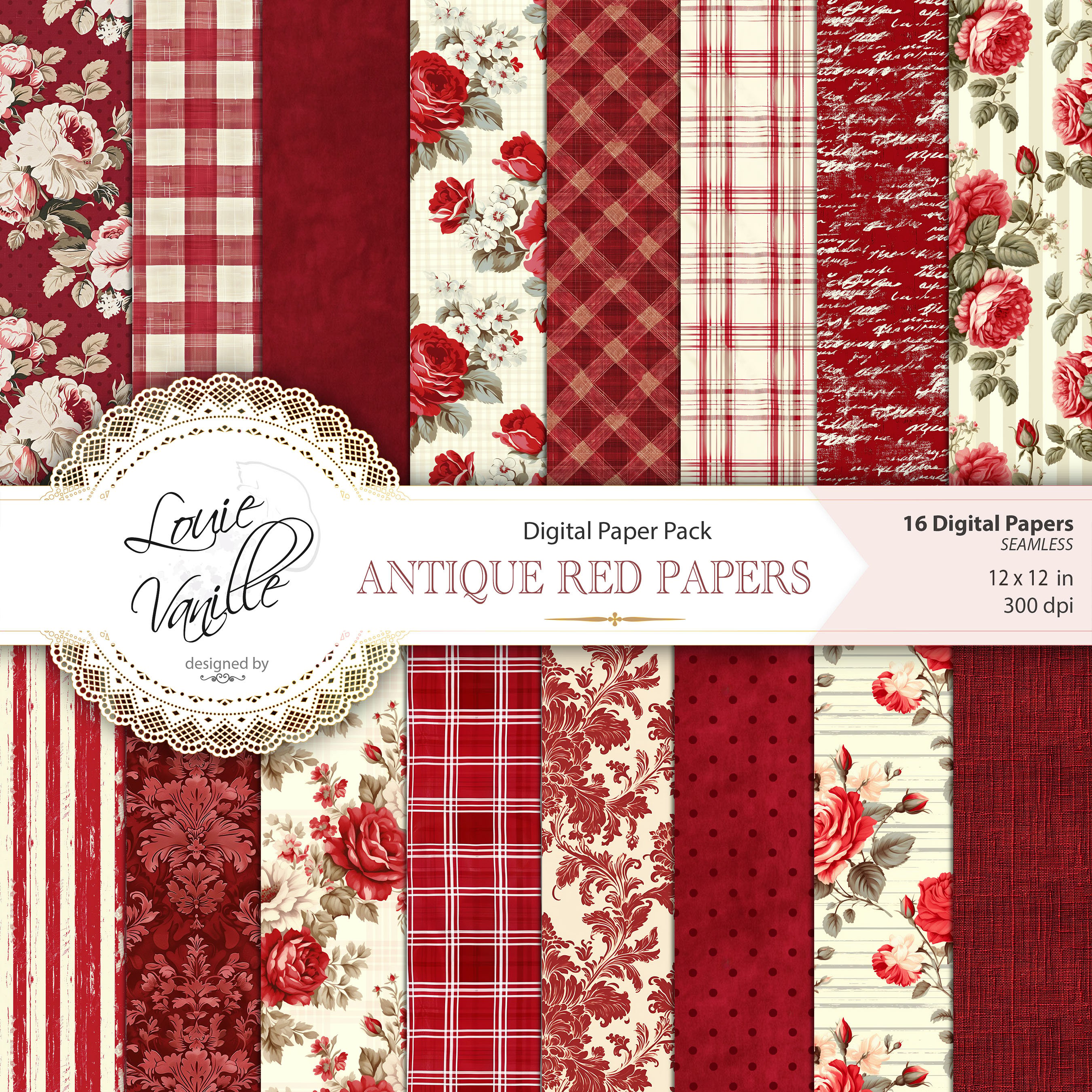 Antique Red Digital Paper - Payhip